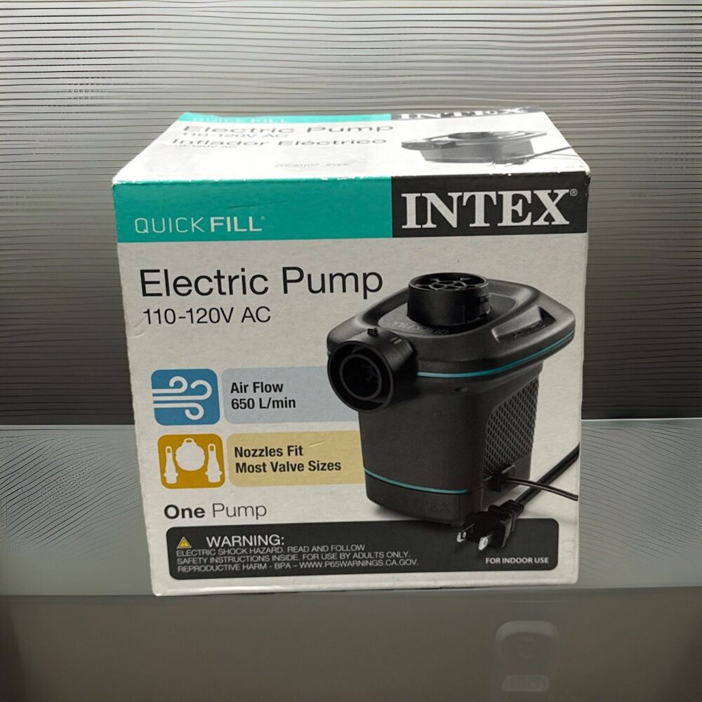 Intex Electric Air Pump Portable Quick-Fill  for Air Mattresses 120v Ac Powered